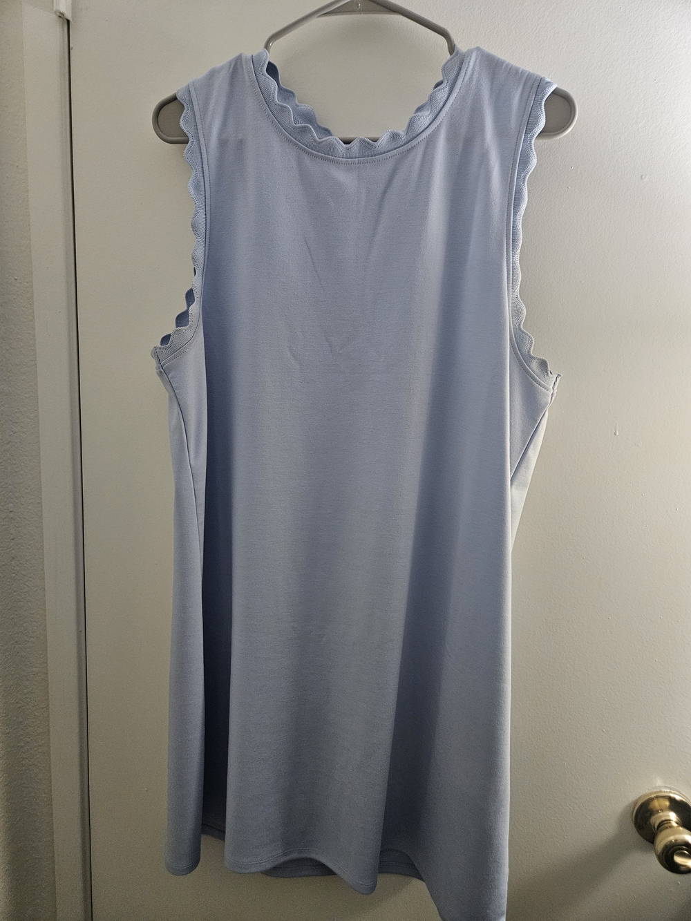 H&M Light Blue Scalloped Neck Women’s Top